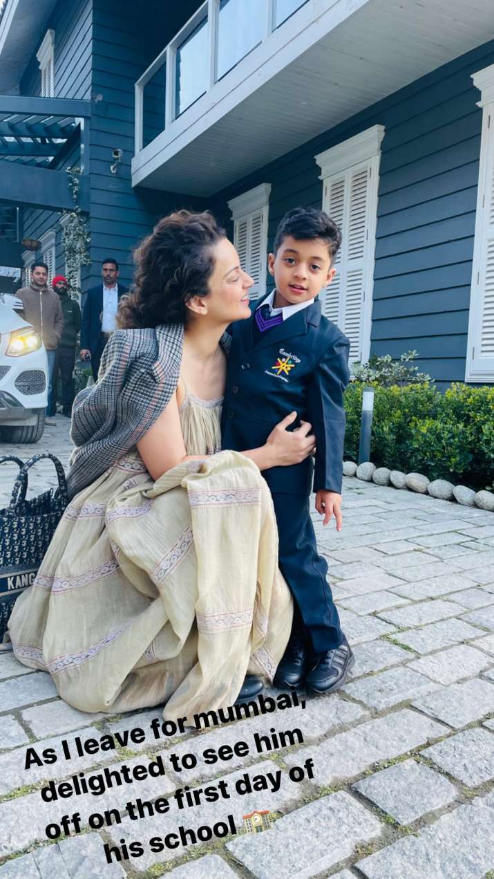 India Tv - Kangana Ranaut with her nephew Prithvi