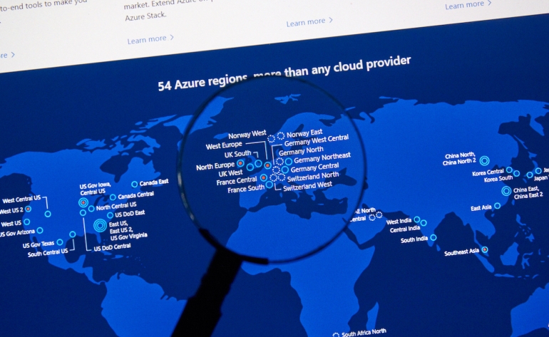 Microsoft Azure regions map