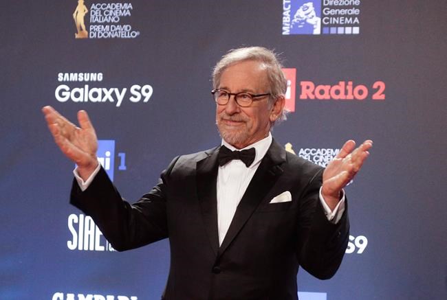 Steven Spielberg will bring his new film "The Fabelmans" to the Toronto International Film Festival in September. Steven Spielberg walks the red carpet as he arrives to receive a lifetime-achievement prize, at the David Donatello awards ceremony in Rome Wednesday, March 21, 2018. (AP Photo/Gregorio Borgia)